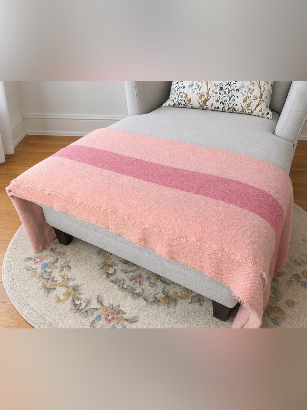 Vintage Pink 4 Point Wool Trapper Blanket 77x68